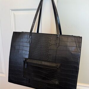 BEIS The Large Work Tote in Black Croc